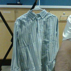 St. John's Bay Neutral vertical striped button down size M